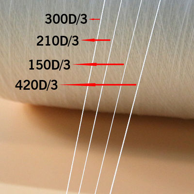 Сырая белая 150D/3 Tex45 TKT60 полиэстерная швейная нить с низким сокращением и долговечностью