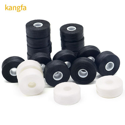 Kangfa 100% полиэстер белый 75d/2 144 шт/коробка L размер полиэстер предварительно закрученный бобин нить для вышивки
