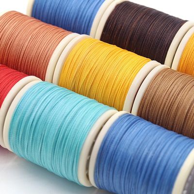 30г Одноролловая круглая восковая нить DIY Ручная сборка 0,65 мм Кожа швейная полиэстерная нить